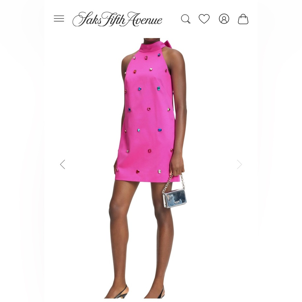 Kate Spade Vibrant Pink Mini Dress with Jewel Accents NWT size 6